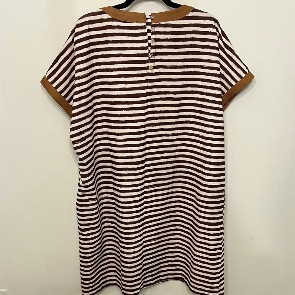 Anniewear Striped Brown and White Mini Dress - Picture 3 of 5